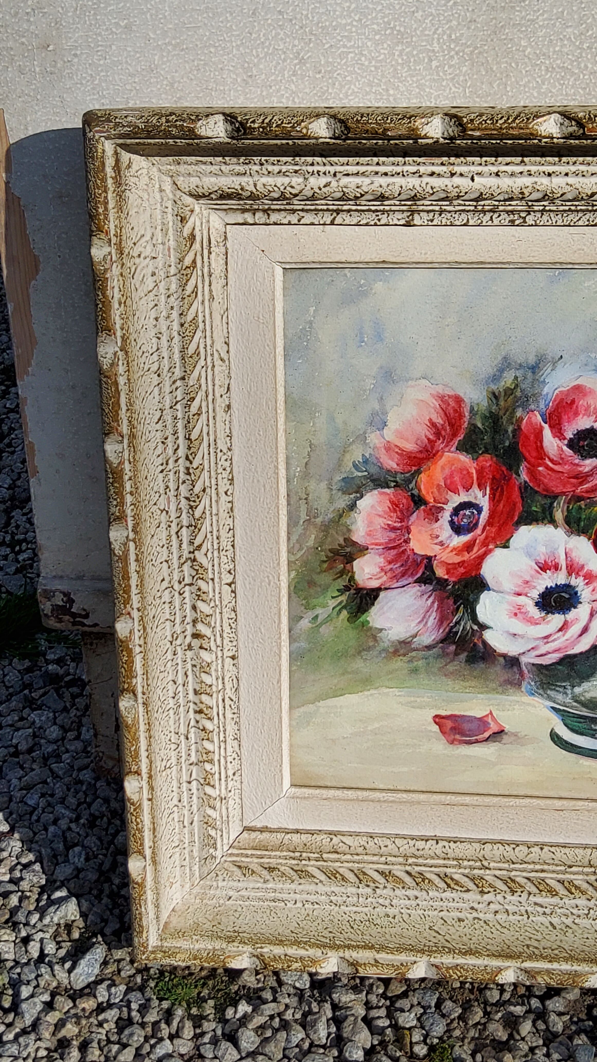 Tableau aquarelle de Madeleine Renaud milieu XXieme siècle