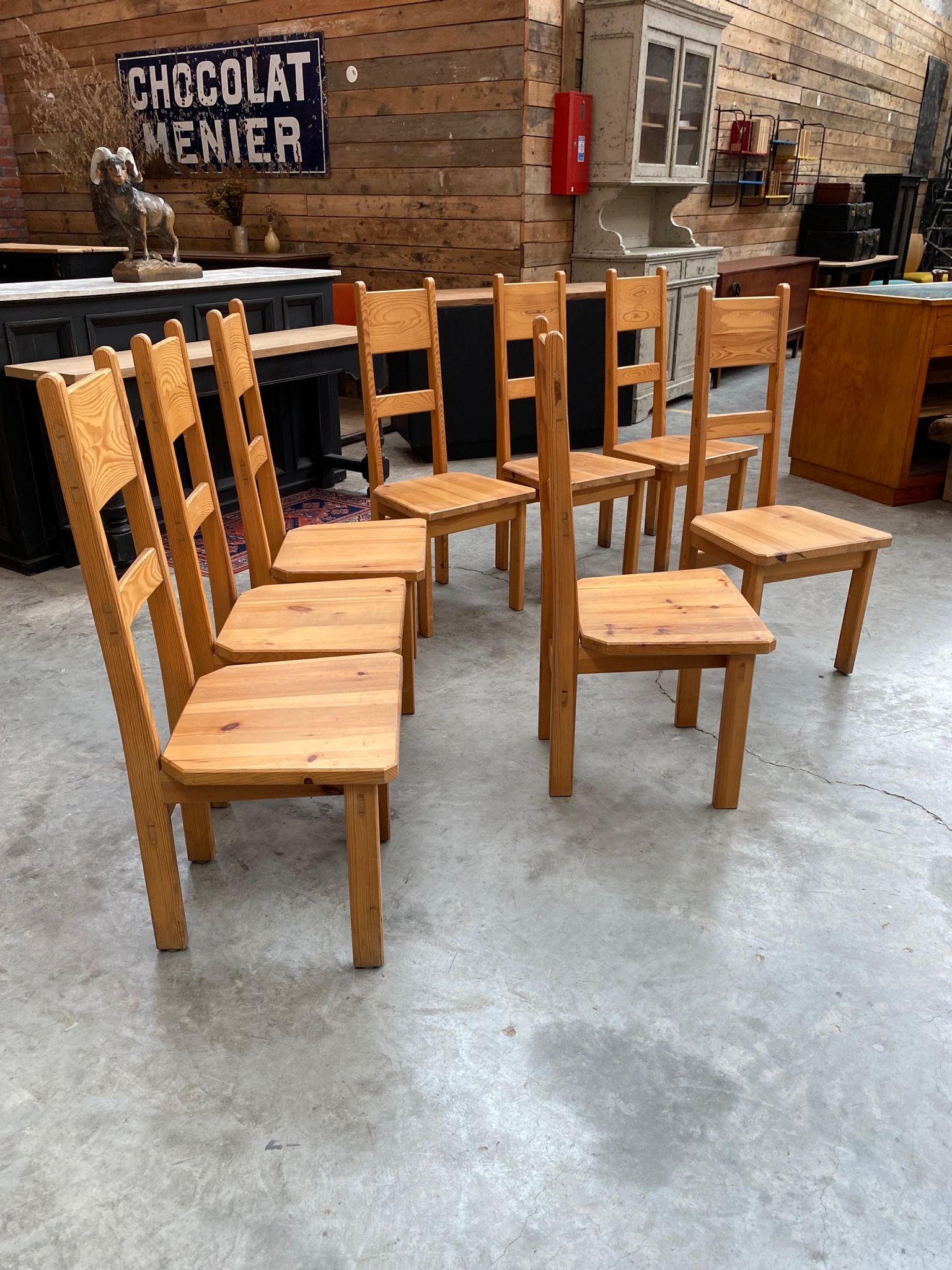 Pine chairs by Roland Wilhelmsson for Karl Andersson & Söner, Sweden, 1960s