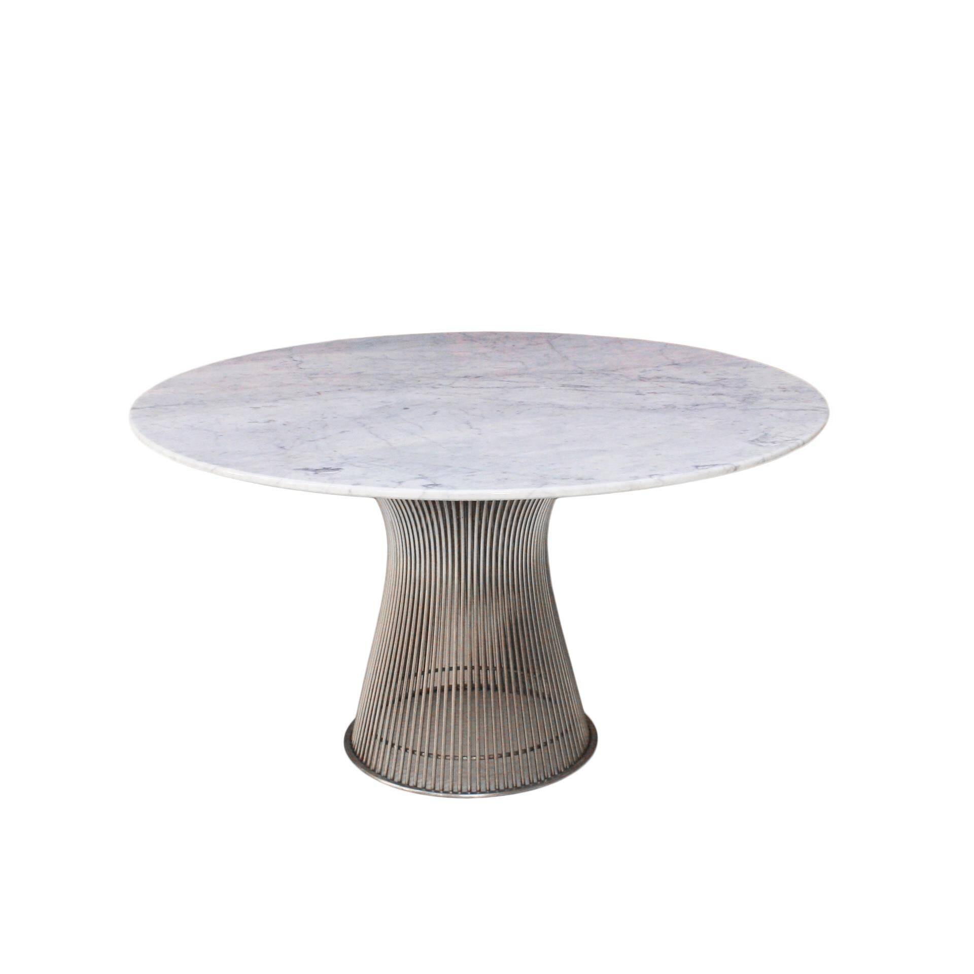 Warren Platner Edited by Knoll Carrara Marble Steel Table, USA, 1970s