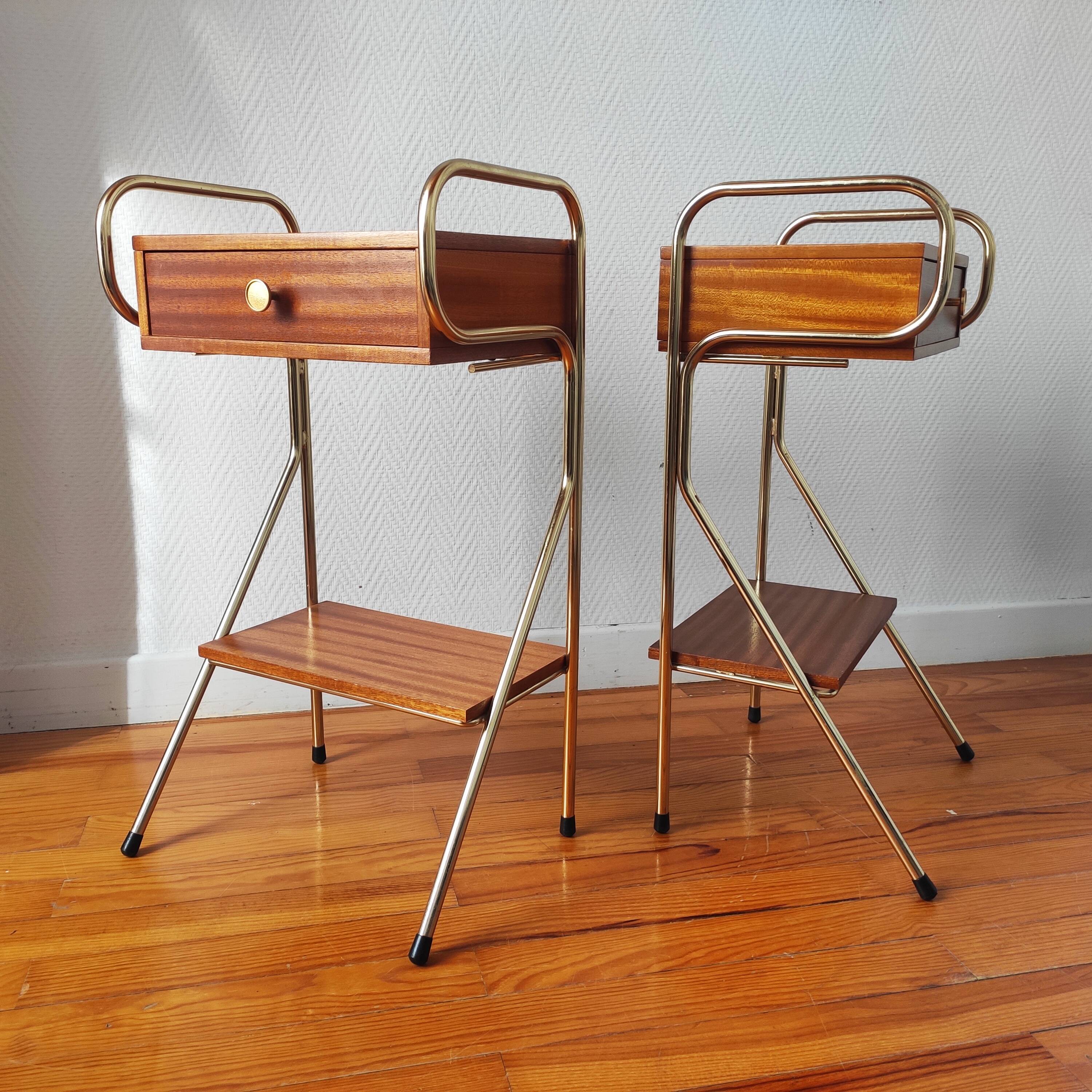 Pair of vintage modernist bedside tables