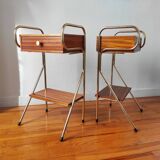 Pair of vintage modernist bedside tables