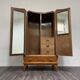 Cubist Art Deco wardrobe in burl 1940s modernist design