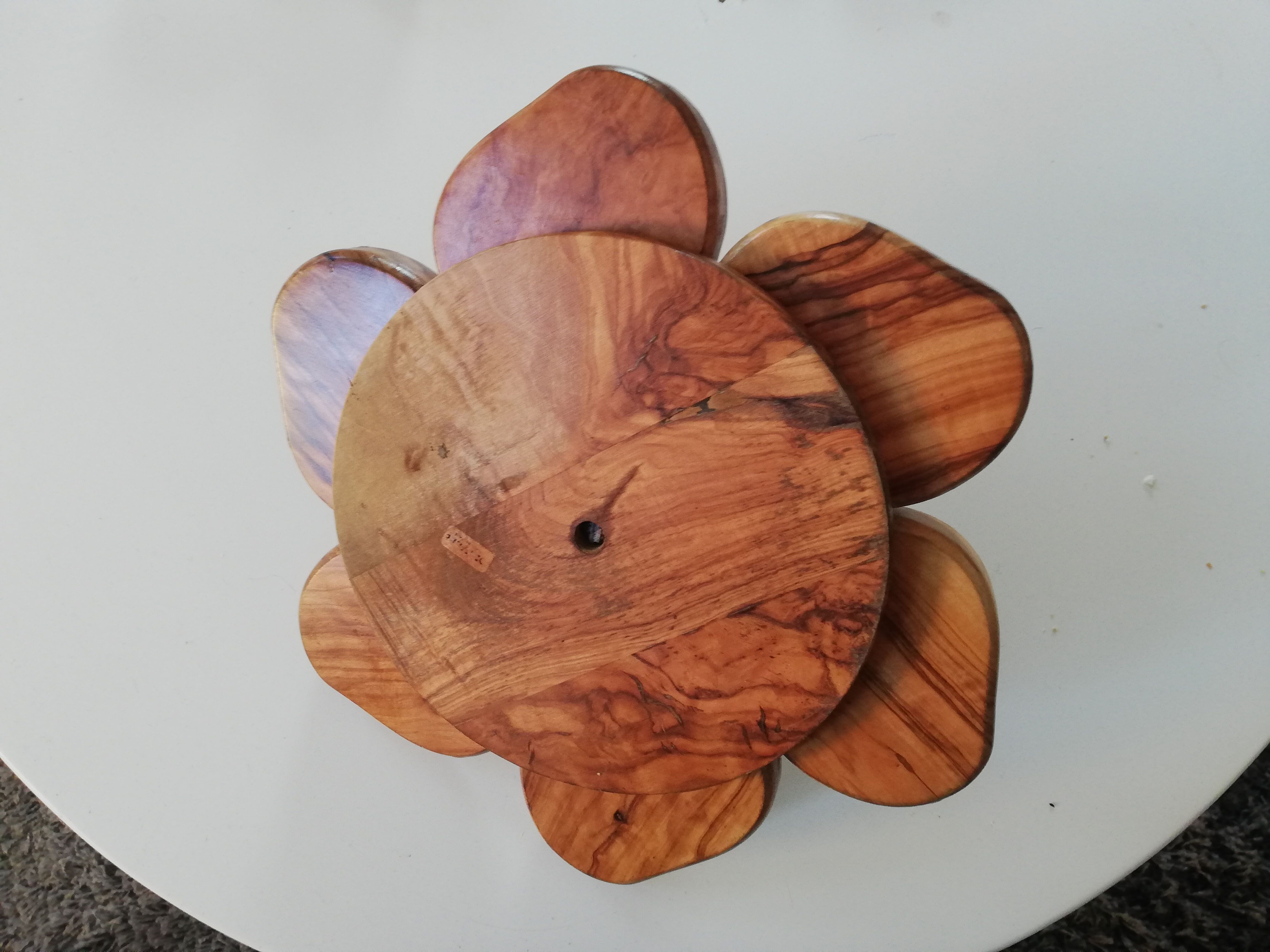 Servant appetizer tray teak scandinavian decoration empty pockets stamped