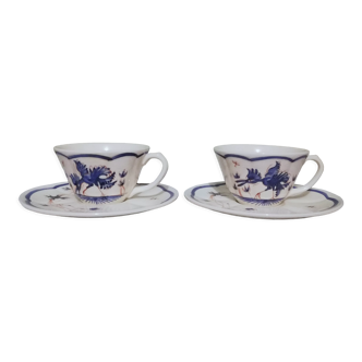 Two ceramic cups by Grignan signed Peguet