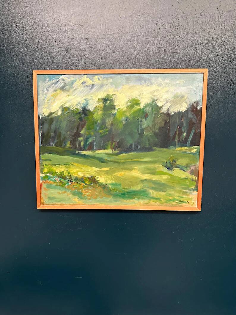Original Swedish Oil on Canvas “Forest” by Leif Nilsson – Signed – Vintage