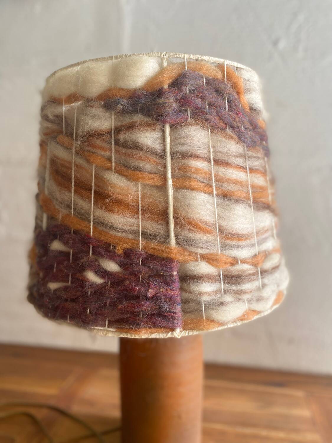 Wool and stoneware lamp, 1970s