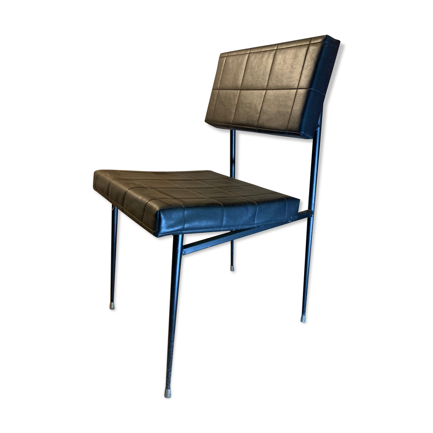 Black skai chair from the 60