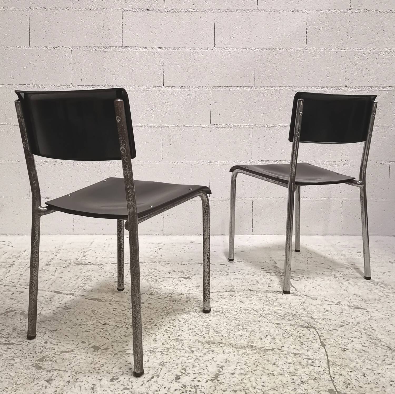 Pair of René Herbst style chairs, Art Deco design 1940