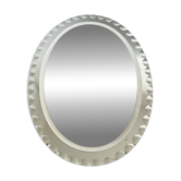 Miroir décoratif vintage ovale effet biseauté et ciselé