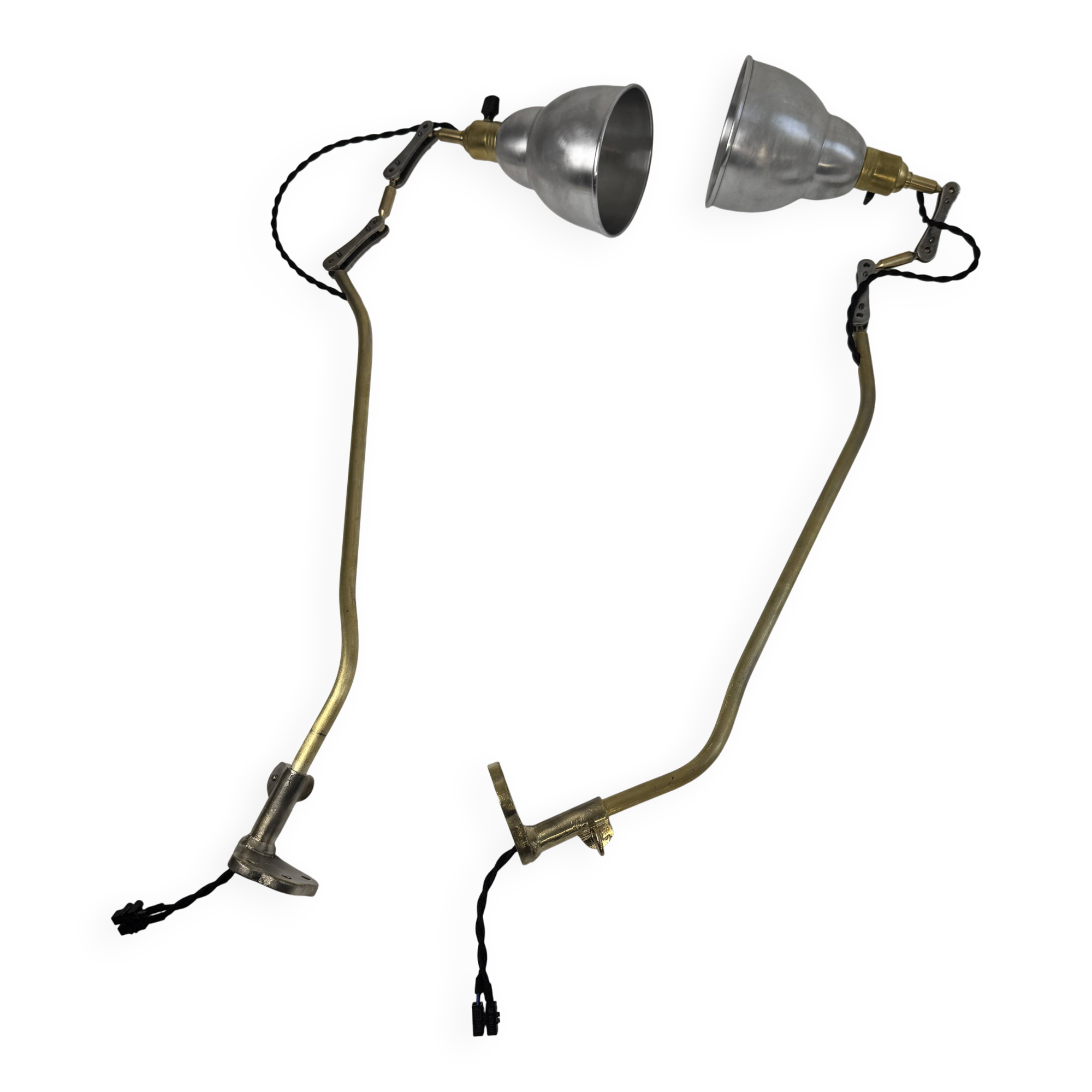 Pair of old workshop wall lights "Beunza"