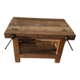 Mid-20th century beech workbench with two drawers