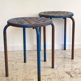 Industrial stool steel patina rusty steel vintage