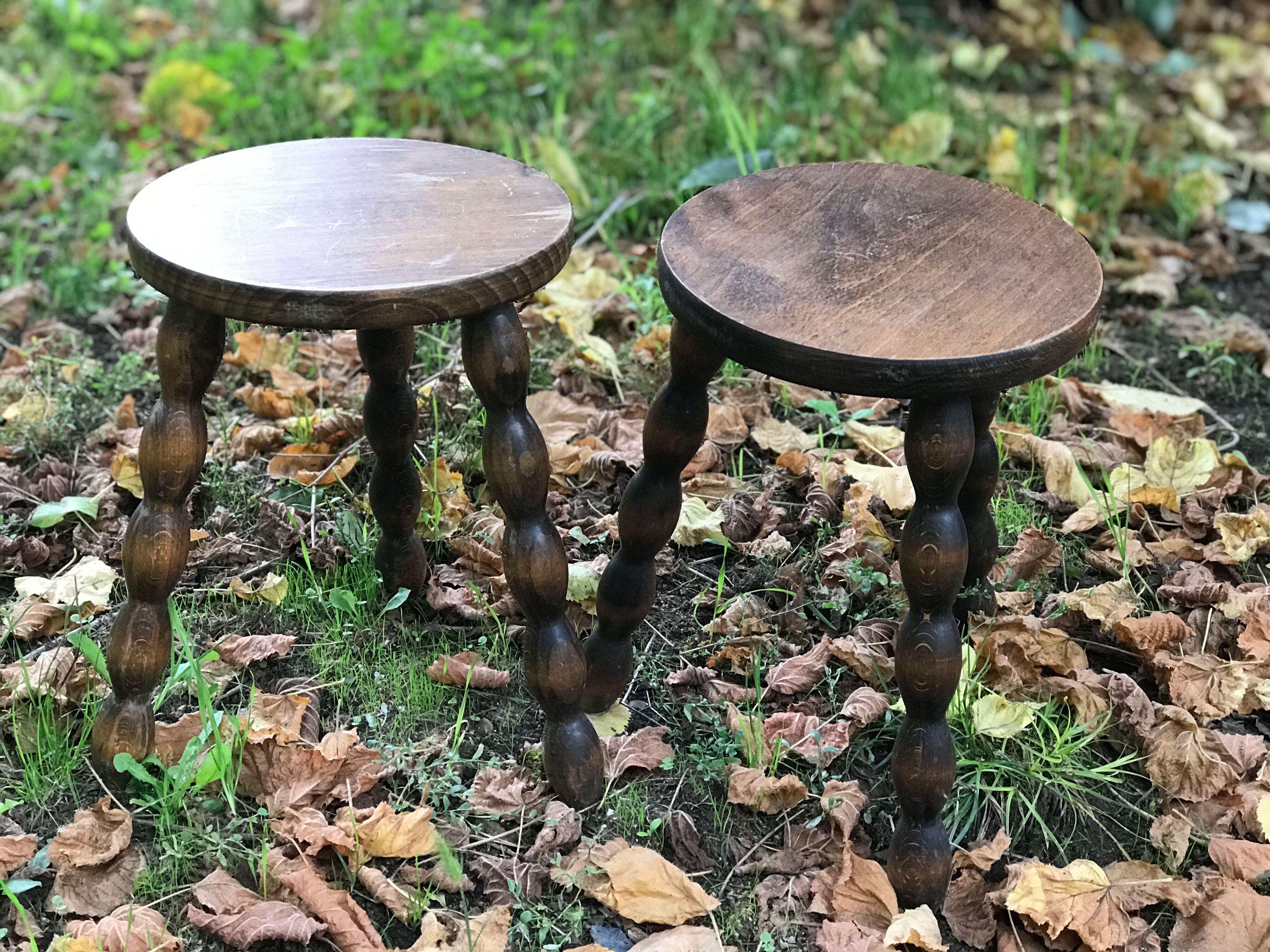 Pair of farm stools