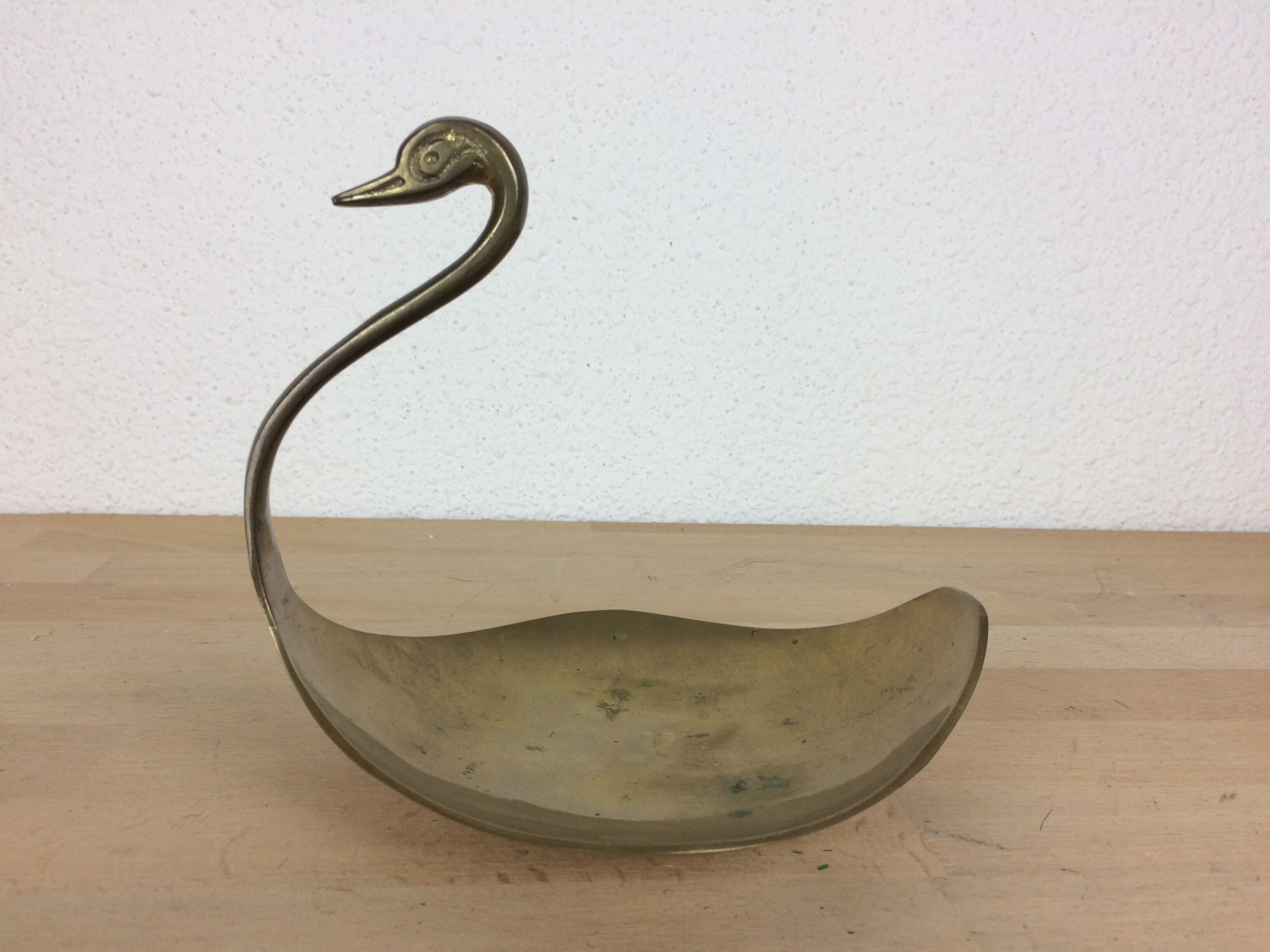Vide poche cygne en laiton doré