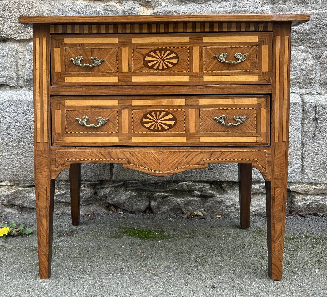 Commode d’appoint Empire tardif en marqueterie fine – fin XIXᵉ siècle
