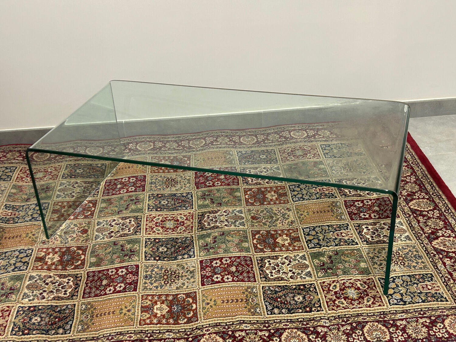 Modernist tempered glass coffee table