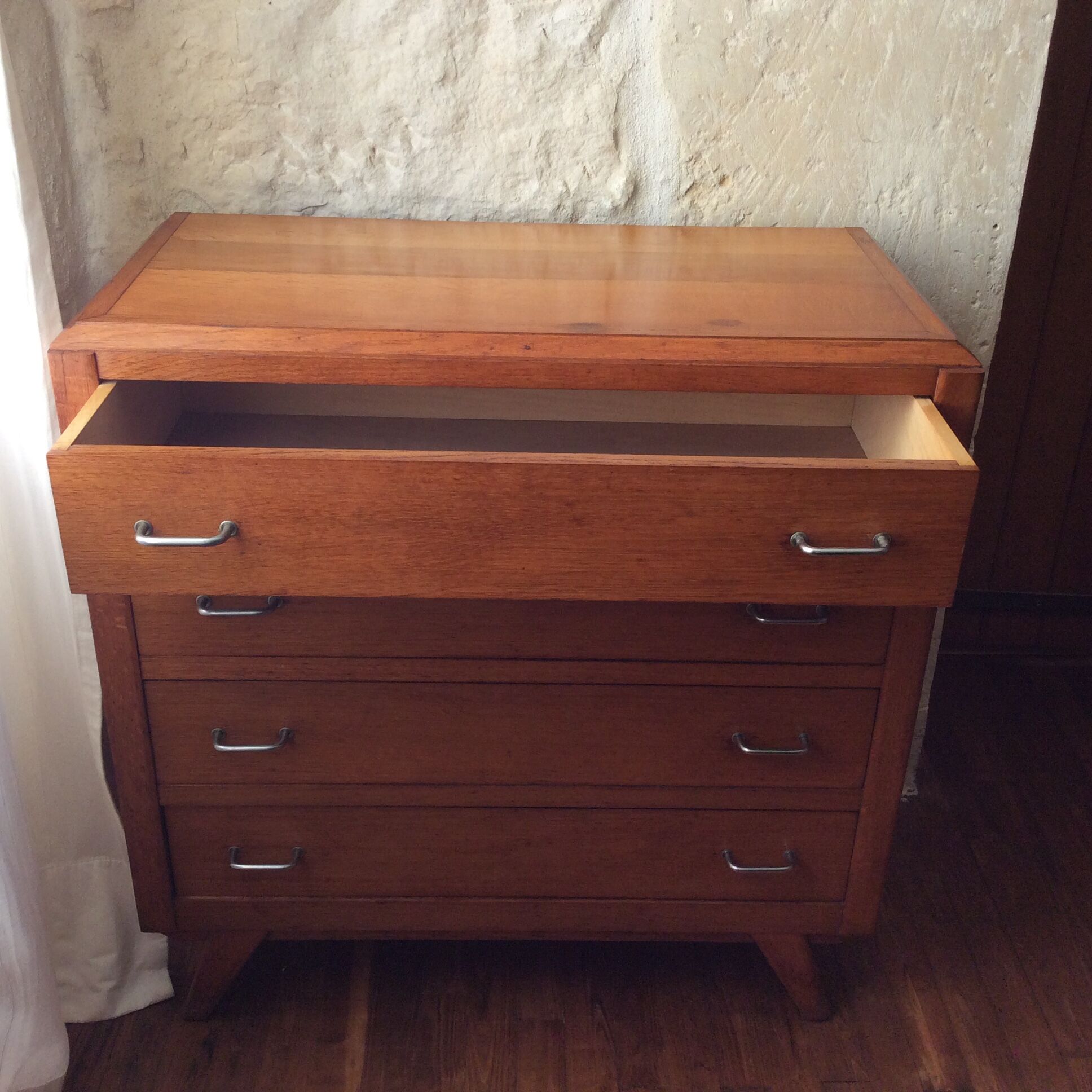 Chest of drawers vintage wooden compass feet