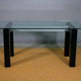 Table with rectangular top in tempered glass 1970 - Alias Italy