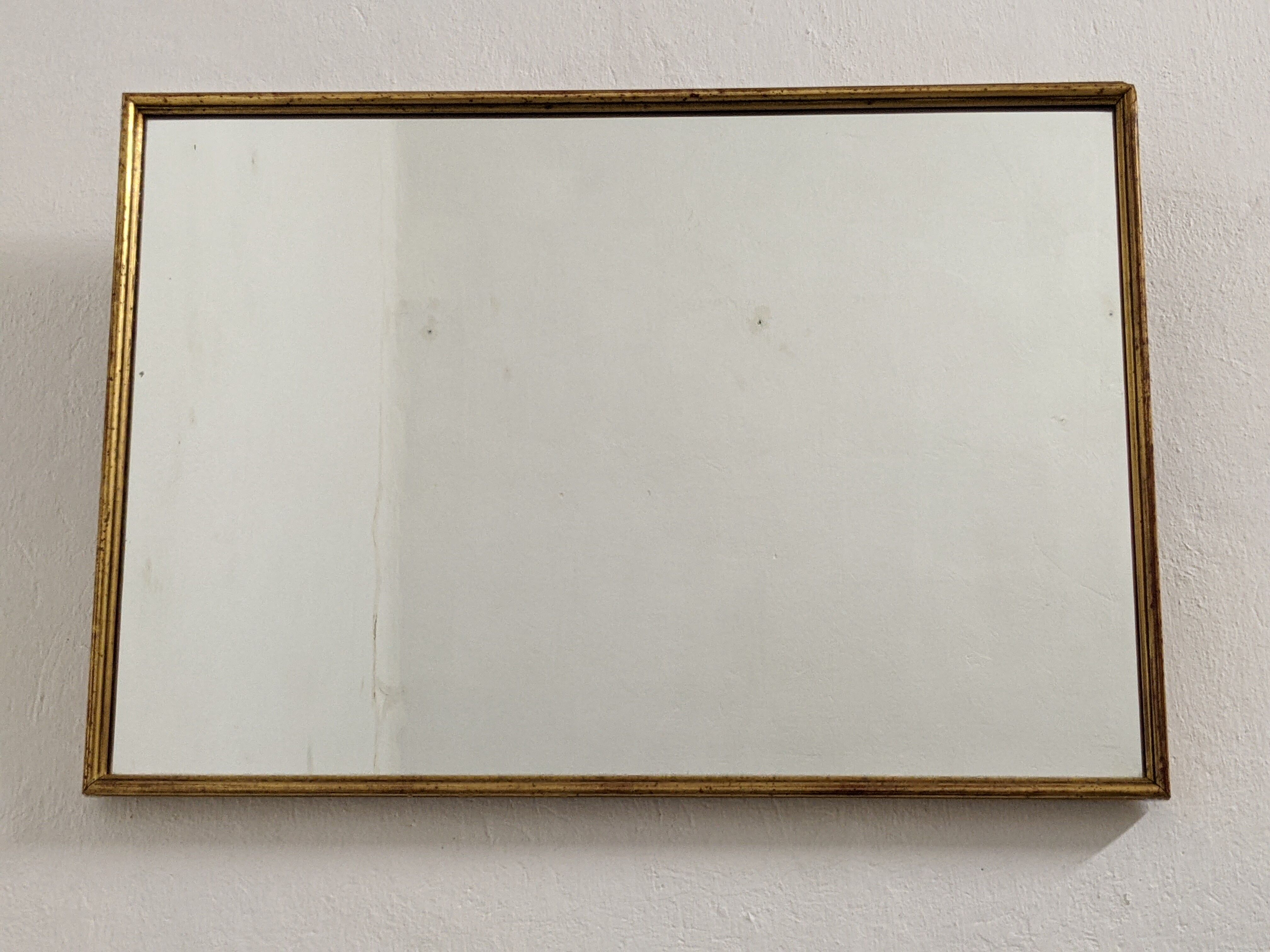 Rectangular mirror 77x53cm in fine nineteenth century gilded wood