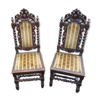 Pair of carved chairs