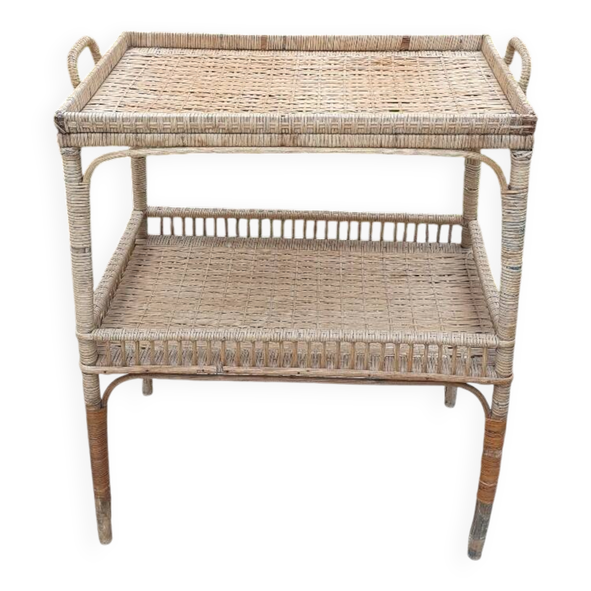 Rattan side table