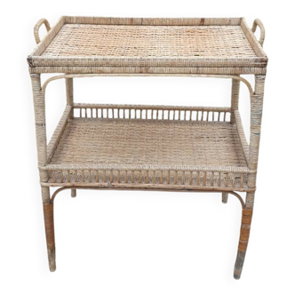 Rattan side table