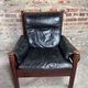 Admiral armchair and its ottoman by Erik Merthen Sweden vintage 1960