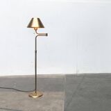 Lesan floor lamp in vintage German brass, Hollywood Regency style by Florian Schulz, 1970s.