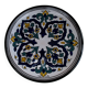 Round ceramic plate with hand-painted decoration