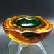 Rare Murano glass "Multi-Color" ashtray with Seguso shell elements