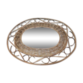 Vintage bamboo mirror 1950 -1960 / rattan 51x65cm