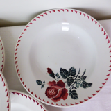Set of 5 vintage soup plates from the St Amand factory, Café Mars model, in porcelain