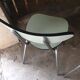2  chaises en formica vert d'eau, 1970