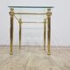 Side table, gold-tone brass, clear glass, France, 1960s.