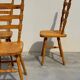 Set of 6 rustic pine chairs from the Vosges, 1980s.