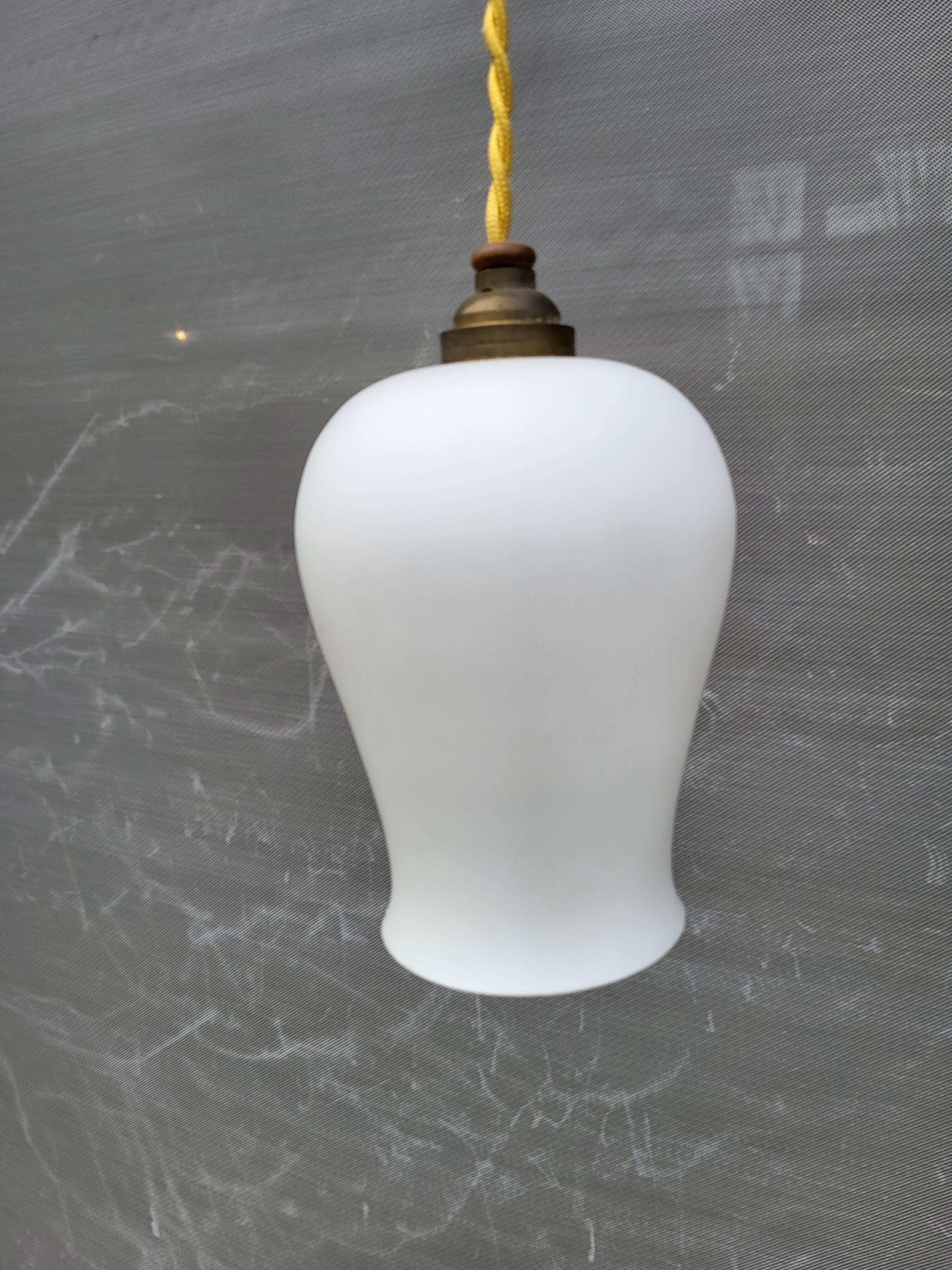 Opaline glass tulip pendant light