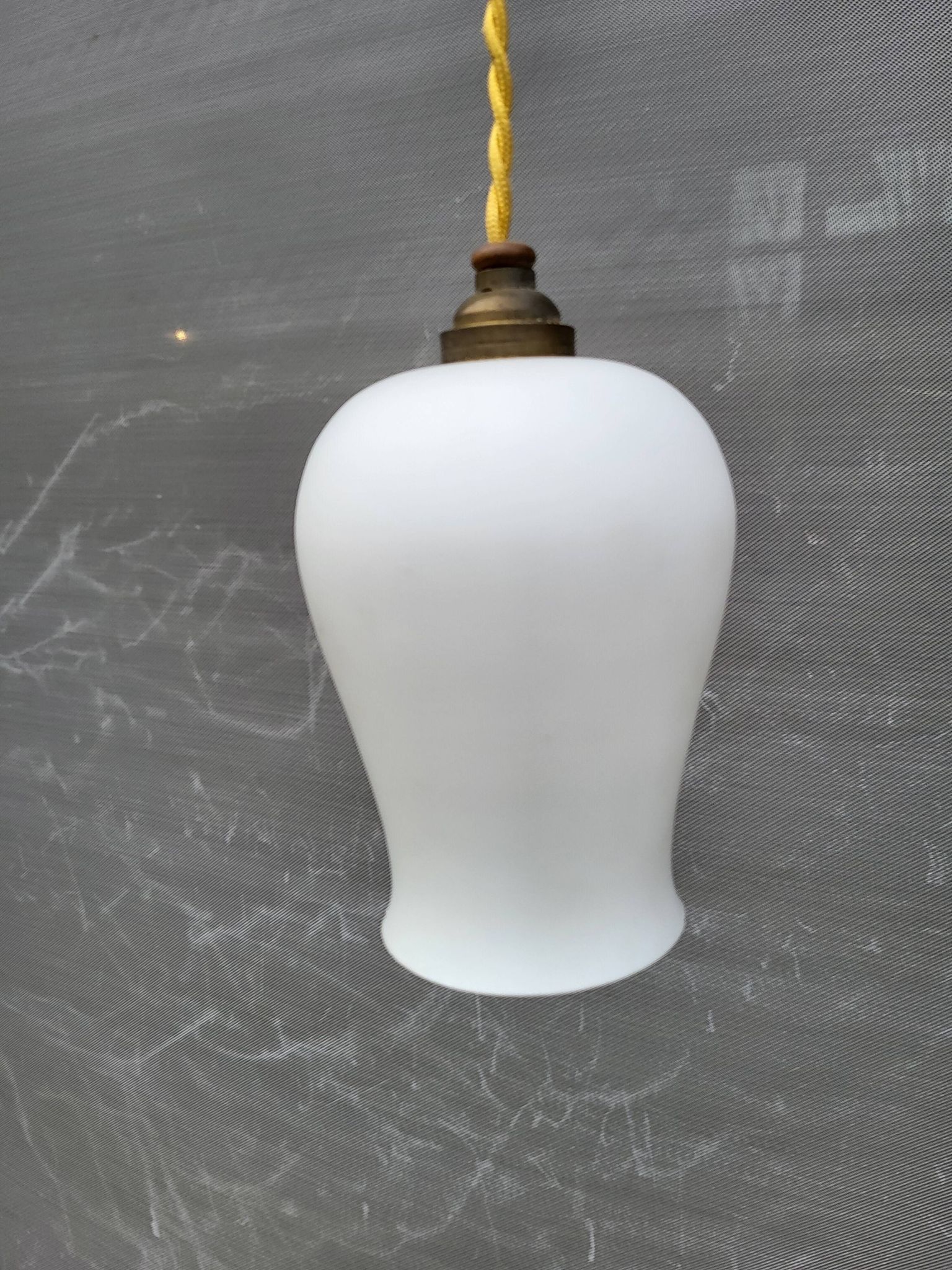 Opaline glass tulip pendant light