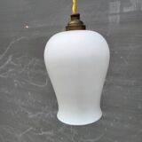 Opaline glass tulip pendant light