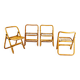 4 folding chairs in bamboo, rattan and brass, Italy, 1970