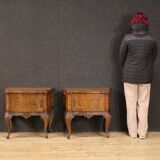Paire de tables de chevet italiennes en bois, années 50