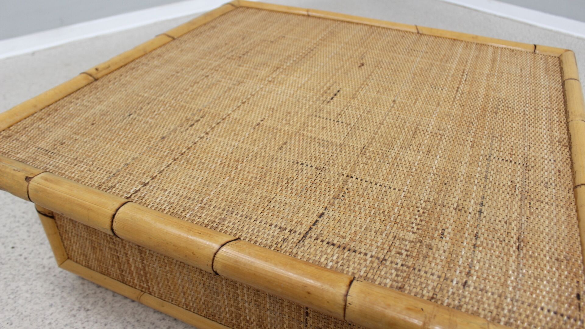 Vintage rattan coffee table dal vera 1960s