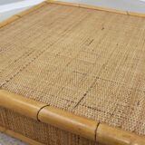 Vintage rattan coffee table dal vera 1960s