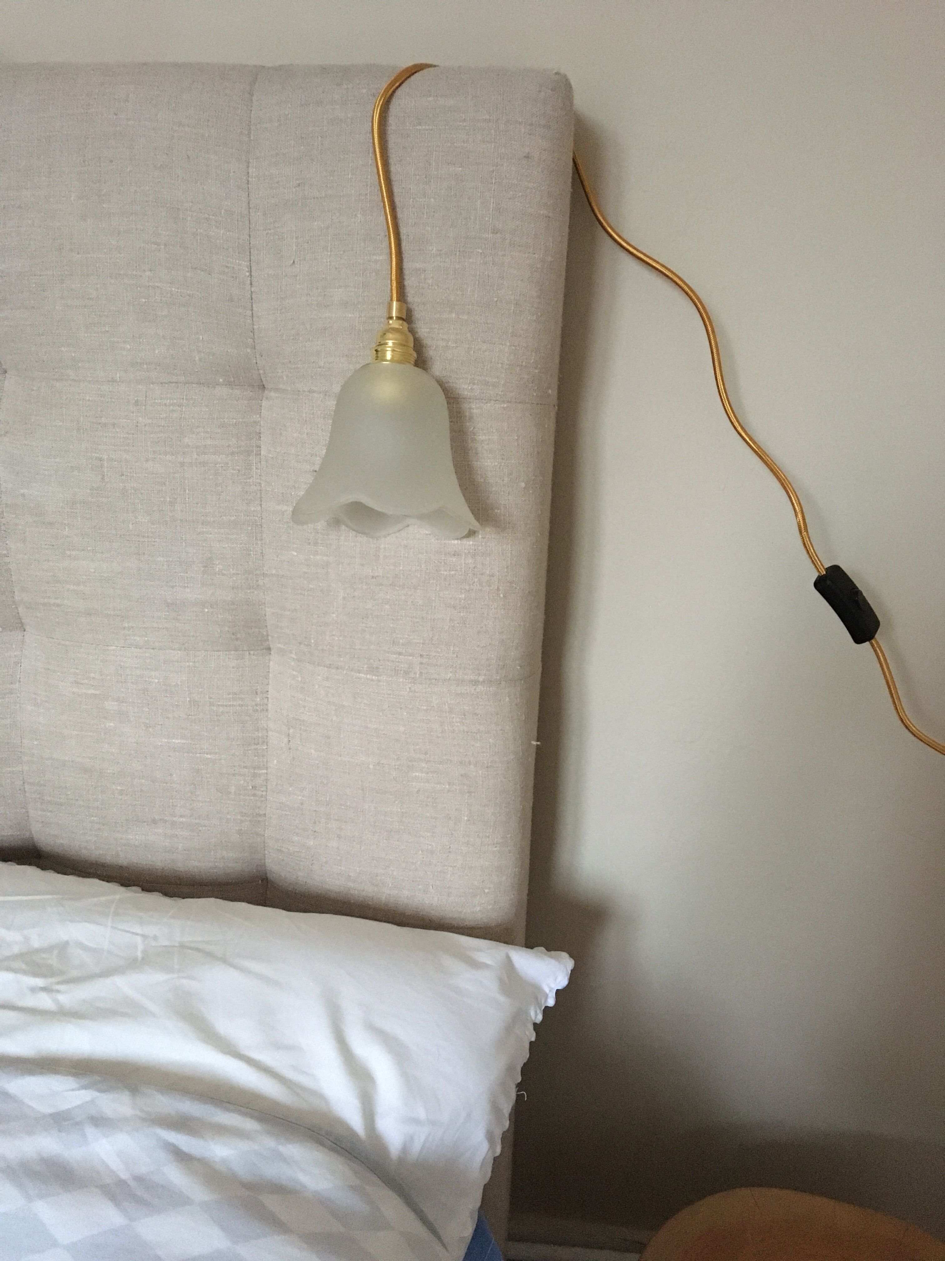 Pair of tulip lamps frosted glass