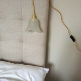 Pair of tulip lamps frosted glass