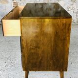 Vintage walnut chest of drawers, compass feet circa 50/60's