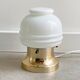 Small Mid Century brass & glass table lamp