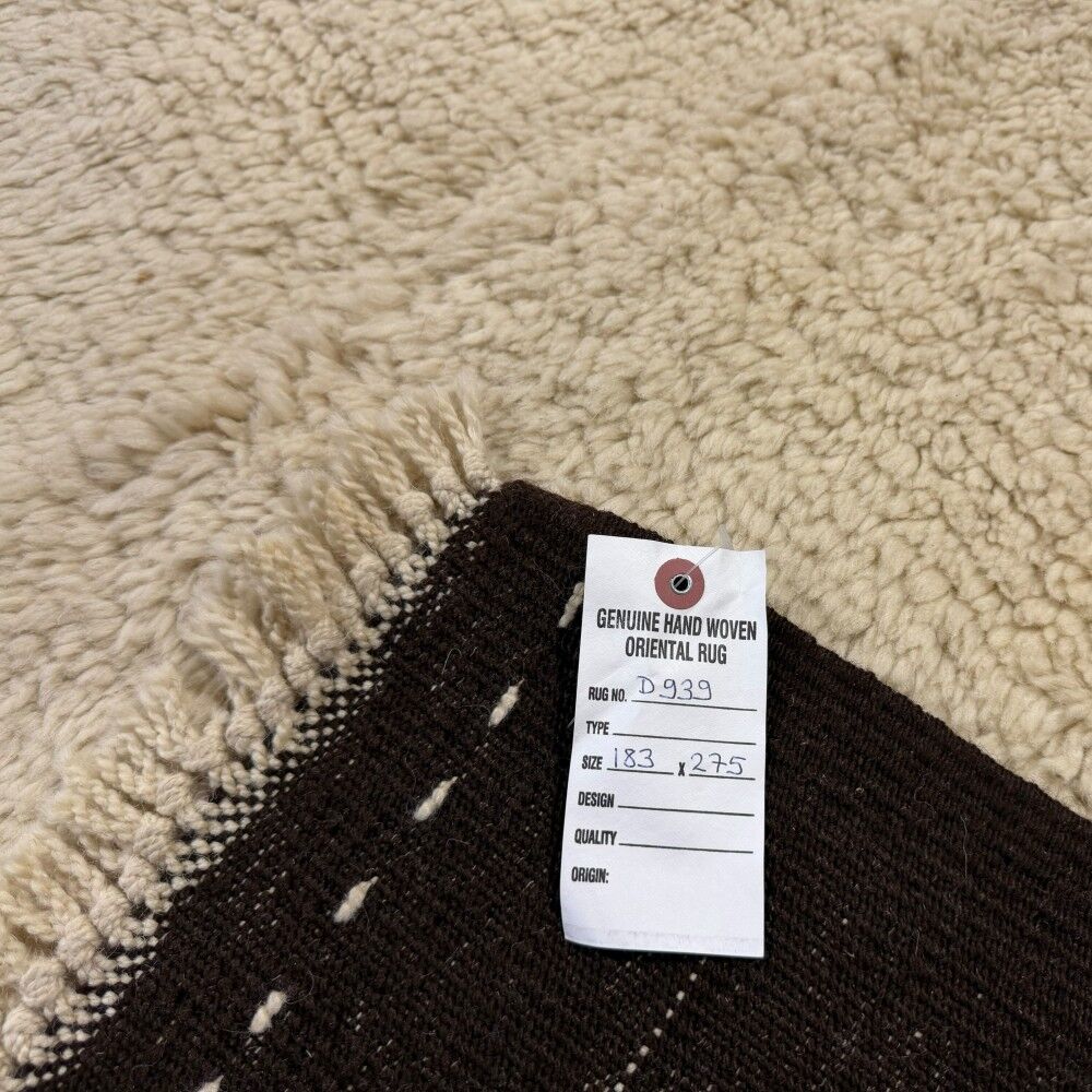 Modern Hand Knotted Turkish Rug in Brown and Ivory, 100% Natural Wool. Custom Options Available
