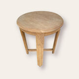 Art Deco pedestal table in solid oak, circa 1940