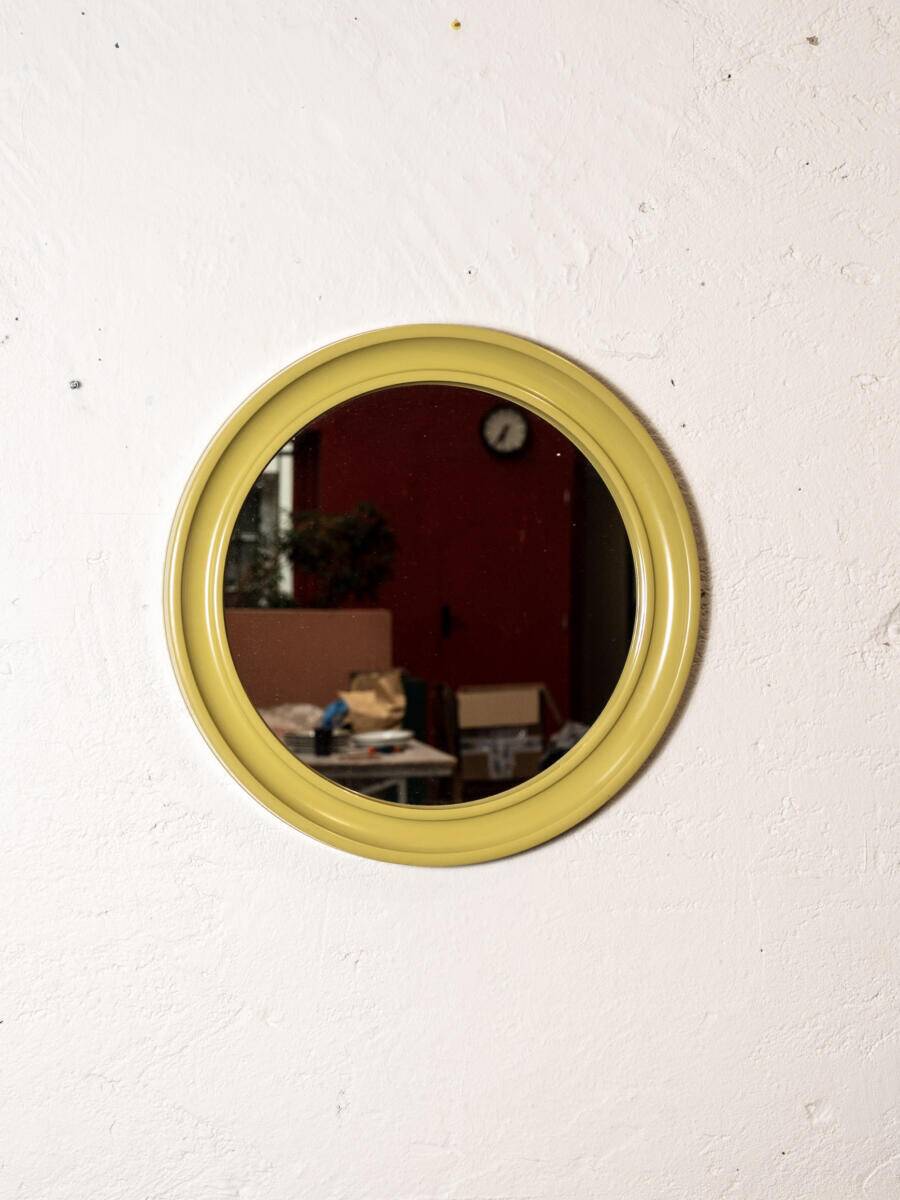 Round Italian mirror, anise green