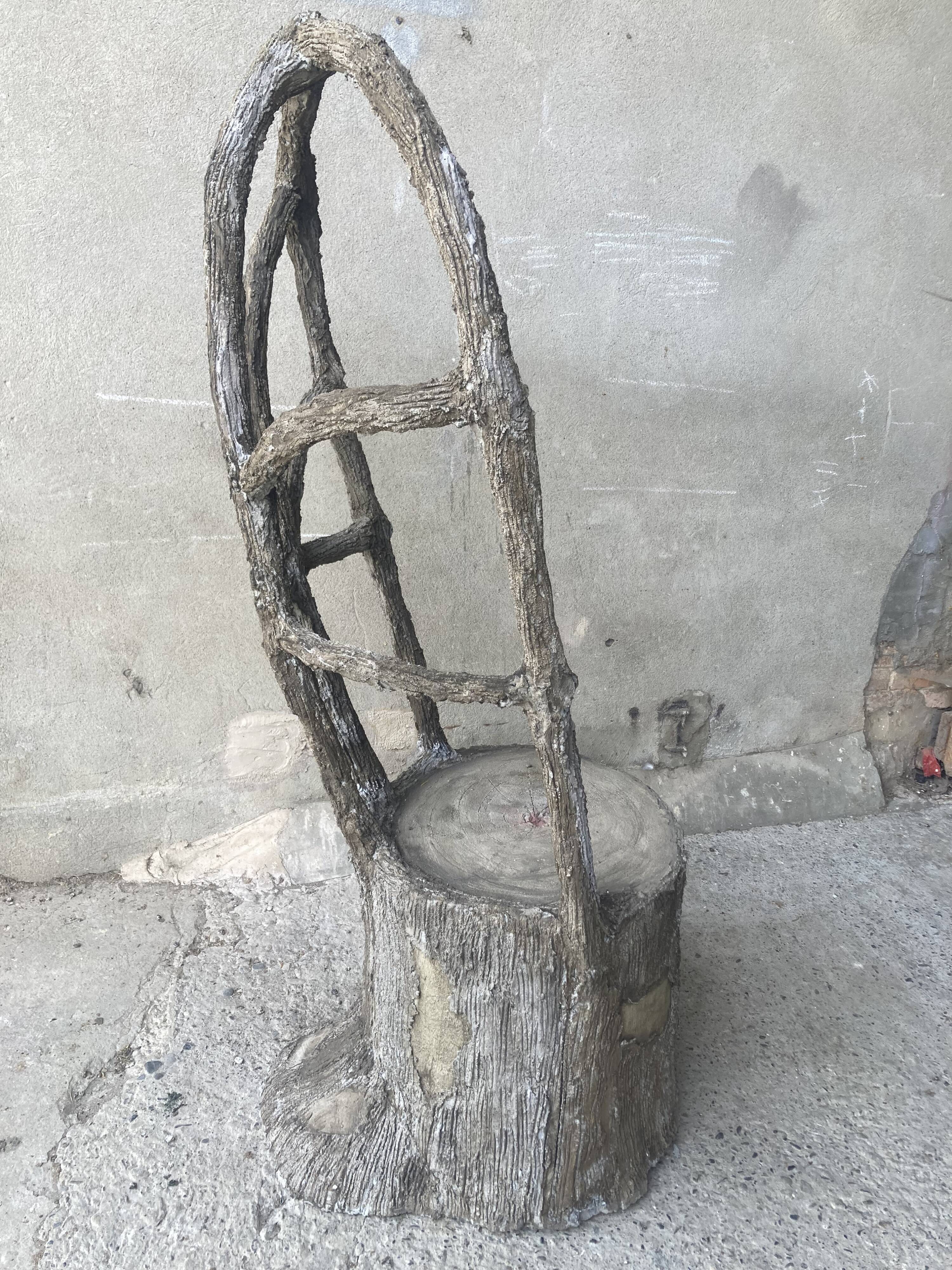 Faux wood rockery armchair